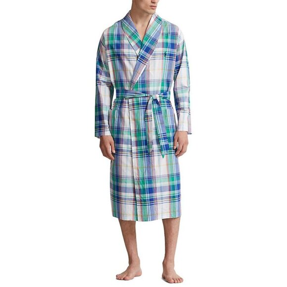 Polo Ralph Lauren Small/Medium Conley Plaid Woven Cotton Robe House Coat
